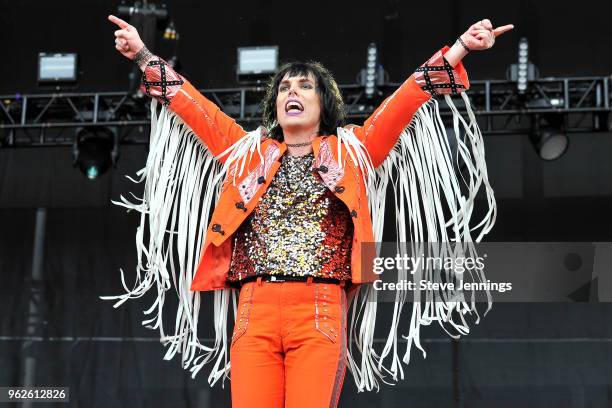 Singer Luke Spiller of The Struts performs on Day 1 of BottleRock Napa Valley Music Festival at Napa Valley Expo on May 25, 2018 in Napa, California.