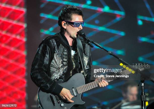 Matt Bellamy of Muse performs on Day 1 of BottleRock Napa Valley Music Festival at Napa Valley Expo on May 25, 2018 in Napa, California.