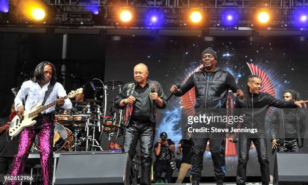 Verdine White, Ralph Johnson and Philip Bailey of Earth Wind & Fire perform on Day 1 of BottleRock Napa Valley Music Festival at Napa Valley Expo on...