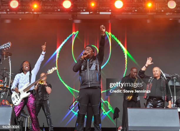 Verdine White, Philip Bailey and Ralph Johnson of Earth Wind & Fire perform on Day 1 of BottleRock Napa Valley Music Festival at Napa Valley Expo on...