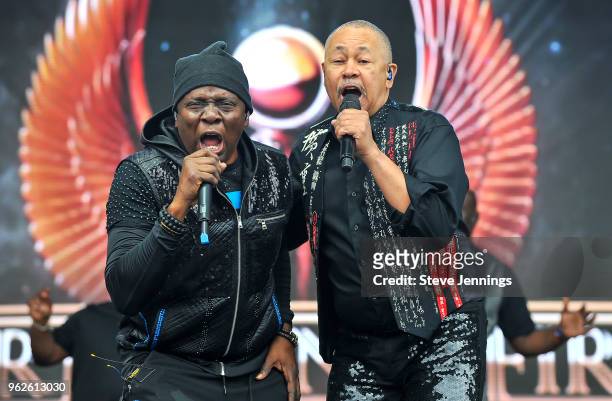 Philip Bailey and Ralph Johnson of Earth Wind & Fire perform on Day 1 of BottleRock Napa Valley Music Festival at Napa Valley Expo on May 25, 2018 in...