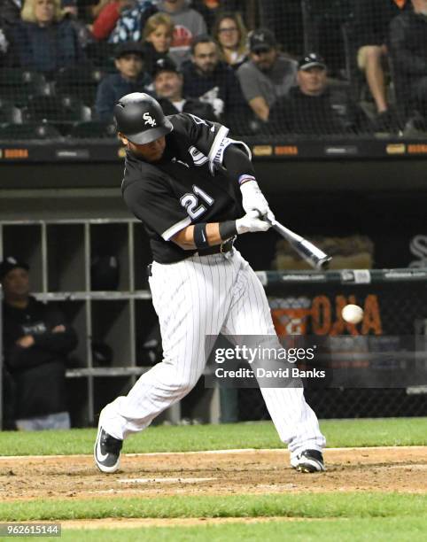 Welington Castillo of the Chicago White Sox plays against the Baltimore Orioles on May 23, 2018 at Guaranteed Rate Field in Chicago, Illinois....