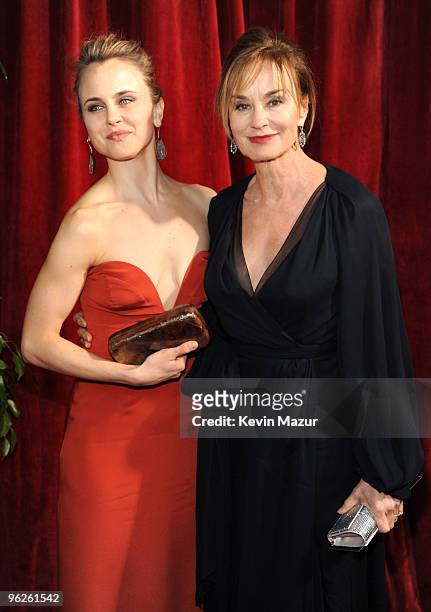 Shura Baryshnikov and Jessica Lange arrives to the TNT/TBS broadcast of the 16th Annual Screen Actors Guild Awards held at the Shrine Auditorium on...