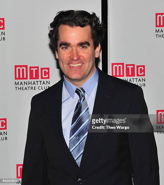 Brian D'Arcy James attends the opening night party for "Time Stands Still" on Broadway at Planet Hollywood Times Square on January 28, 2010 in New...