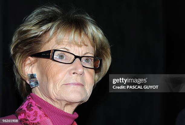 La maire socialiste de Montpellier, Hélène Mandroux pose, le 29 janvier 2010 à Montpellier, à l'issue d'une conférence de presse donnée après que...