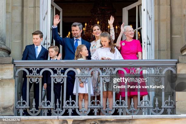 Crown Prince Frederik of Denmark, Crown Princess Mary of Denmark, Queen Margrethe of Denmark, Prince Christian of Denmark, Prince Vincent of Denmark,...