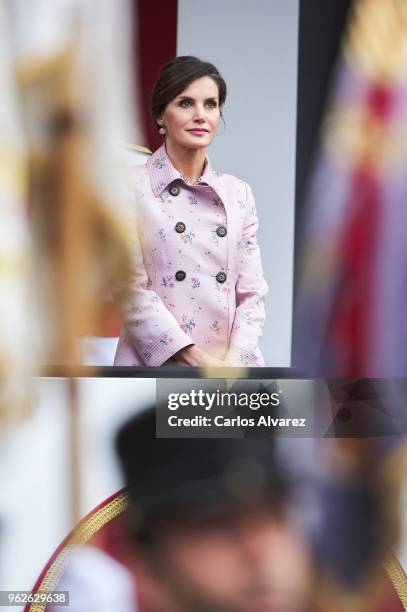 Queen Letizia of Spain attends the Armed Forces Day on May 26, 2018 in Logrono, Spain.