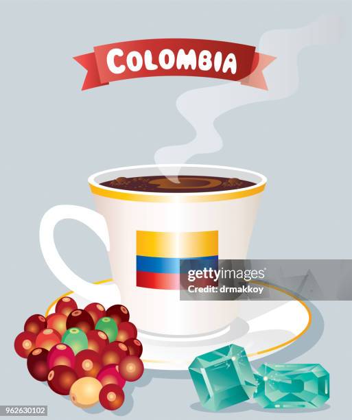 illustrations, cliparts, dessins animés et icônes de café de colombie - mocoa