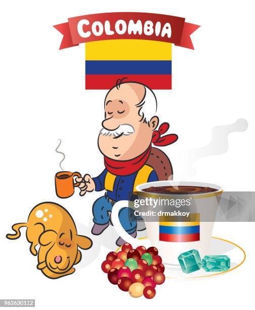 columbia kaffee - putumayo stock-grafiken, -clipart, -cartoons und -symbole