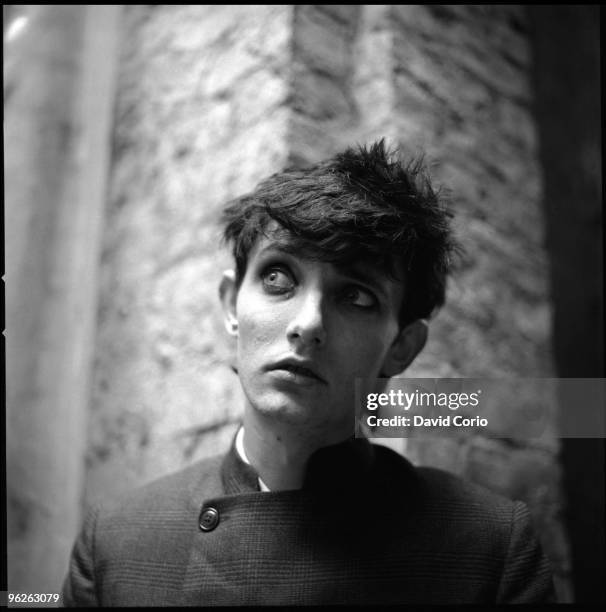 Influential Australian guitarist Roland S. Howard of the post-punk group The Birthday Party poses for a portrait on October 22, 1981 in Kilburn,...