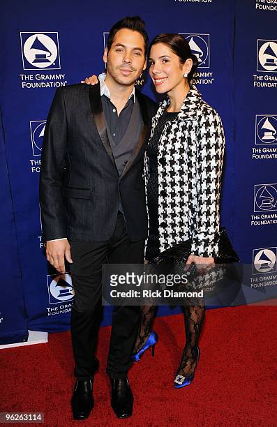 Artist Jorge Moreno and Mayted Ontivero attend the Music Preservation Project "Cue The Music" held at the Wilshire Ebell Theatre on January 28, 2010...