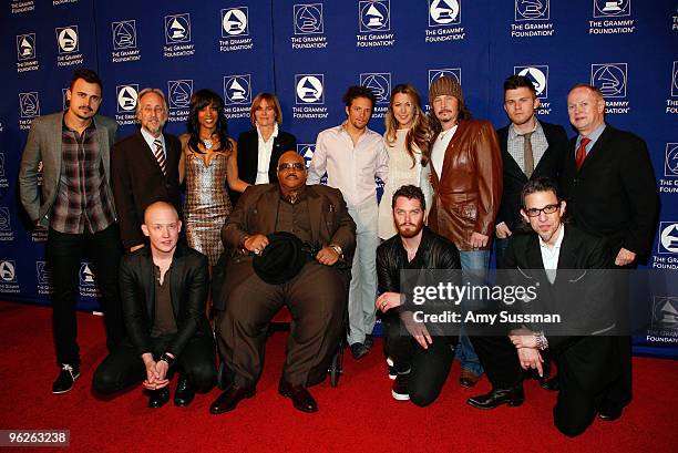 Musician Joe King, National Academy of Recording Arts and Sciences President Neil Portnow, musician Isaac Slade, actress Shaun Robinson, Kristen...