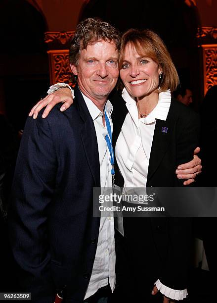 Tom Sturges and Senior Vice President at GRAMMY Foundation Kristen Madsen at the Music Preservation Project "Cue The Music" held at the Wilshire...
