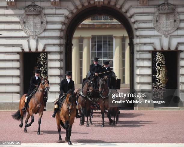 The Major General's Review, the rehearsal of the Trooping the Colour, the Queen's annual birthday parade, on The Mall, central London.