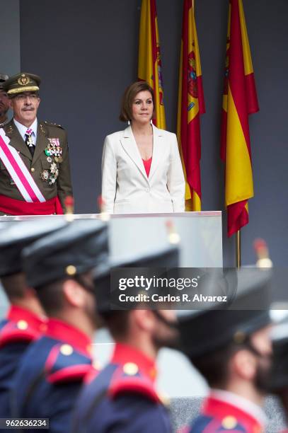 Spanish Minister of Defence Maria Doroles de Cospedal attends the Armed Forces Day on May 26, 2018 in Logrono, Spain.