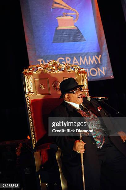 Artist Solomon Burke performs at the Music Preservation Project "Cue The Music" held at the Wilshire Ebell Theatre on January 28, 2010 in Los...