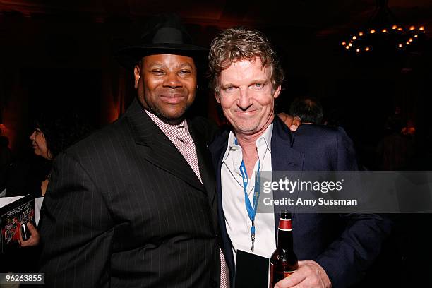 Jimmy Jam and Tom Sturges attend the Music Preservation Project "Cue The Music" held at the Wilshire Ebell Theatre on January 28, 2010 in Los...