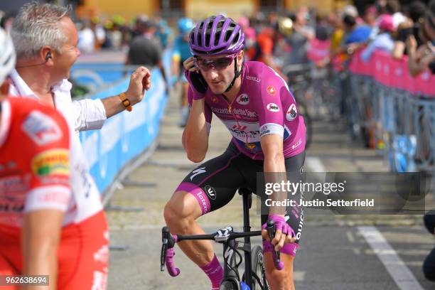 Start / Elia Viviani of Italy and Team Quick-Step Floors Purple Points Jersey / during the 101st Tour of Italy 2018, Stage 20 a 214km stage from Susa...
