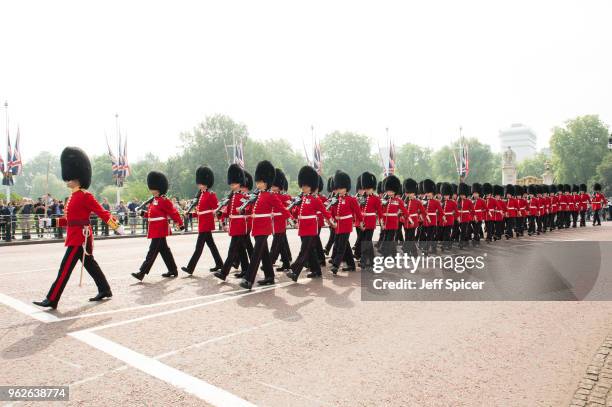 Rehearsals for Trooping the Colour during the Major General's Review on May 26, 2018 in London, England.