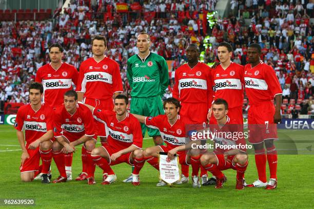 Middlesbrough team group prior to the UEFA Cup final between Middlesbrough and FC Sevilla at the PSV Stadium in Eindhoven on May 10, 2006. Sevilla...