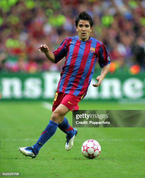 Deco of Barcelona in action during the UEFA Champions League Final between Barcelona and Arsenal at the Stade de France in Paris on May 17, 2006....