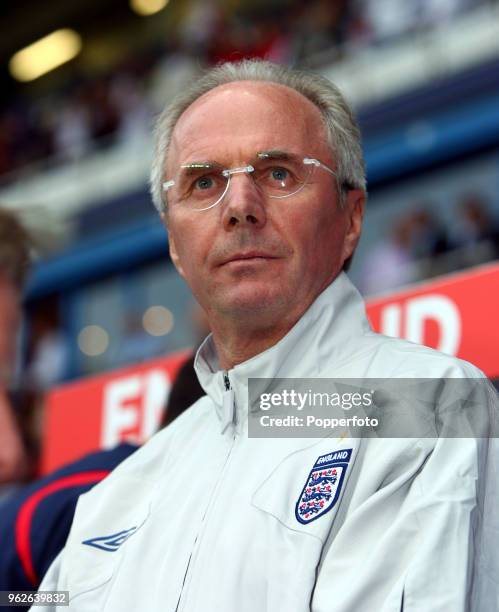 England manager Sven Goran Eriksson looks on during the International friendly match between England B and Belarus at the Madejski Stadium in...