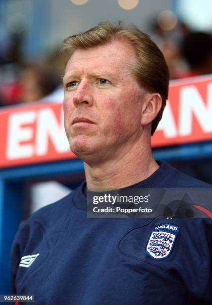 England assistant manager Steve McClaren looks on during the International friendly match between England B and Belarus at the Madejski Stadium in...