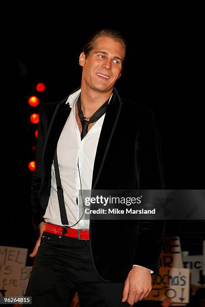 Jonas Altberg aka Basshunter is the 9th person evicted from this year's Celebrity Big Brother at Elstree Studios on January 29, 2010 in Borehamwood,...