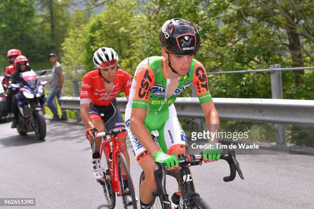 Giulio Ciccone of Italy and Team Bardiani CSF / Gianluca Brambilla of Italy and Team Trek-Segafredo / during the 101st Tour of Italy 2018, Stage 20 a...