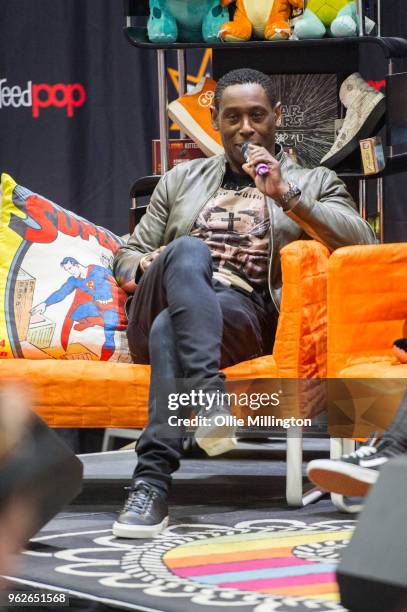 David Harewood in discussion about Supergirl, Strikeback and his career on Day 2 of the MCM London Comic Con at The ExCel on May 26, 2018 in London,...