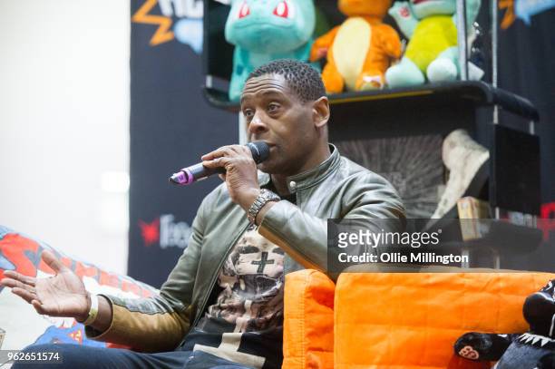 David Harewood in discussion about Supergirl, Strikeback and his career on Day 2 of the MCM London Comic Con at The ExCel on May 26, 2018 in London,...