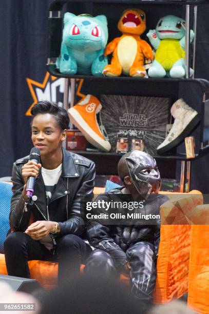 Letitia Wright in discussion about Black Panther, The Avengers and the wider Marvel Cinematic Universe on Day 2 of the MCM London Comic Con at The...