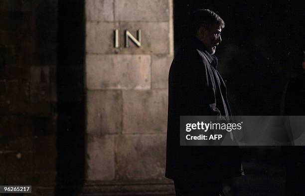 Sinn Fein President Gerry Adams stands after speaking to the media at the front gates of Hillsborough Castle in Hillsborough, Northern Ireland on...