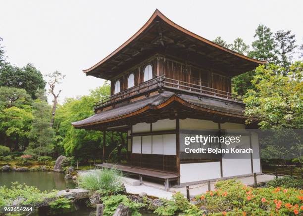 ginkaku-ji, silver pavillion, zen temple in kyoto japan - ginkaku ji stock pictures, royalty-free photos & images