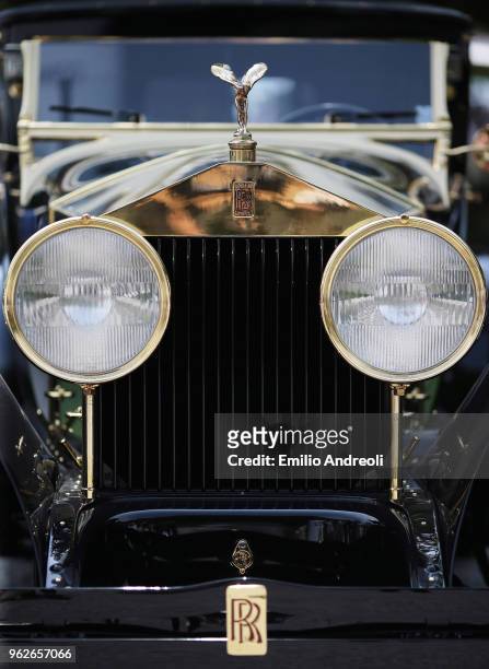 The front grill of a Rolls-Royce Phantom on display at the Concours de Elegance Villa d'Este at Villa d'Este on May 26, 2018 in Como, Italy....