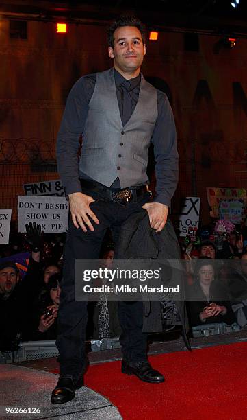 Dane Bowers leaves the Big Brother house as runner up during the final of year's Celebrity Big Brother at Elstree Studios on January 29, 2010 in...