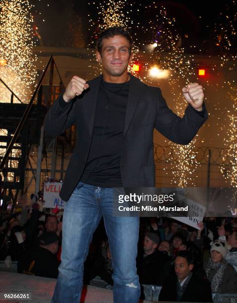 Alex Reid wins this year's Celebrity Big Brother at Elstree Studios on January 29, 2010 in Borehamwood, England.
