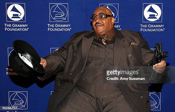 Artist Solomon Burke attends the Music Preservation Project "Cue The Music" held at the Wilshire Ebell Theatre on January 28, 2010 in Los Angeles,...