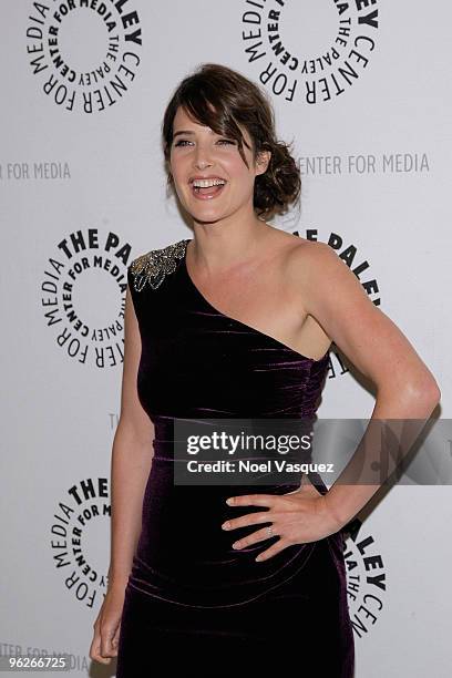 Cobie Smulders attends the "How I Met Your Mother" 100th episode party at The Paley Center for Media on January 7, 2010 in Beverly Hills, California.