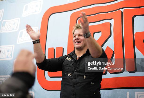 Wrestler Chris Jericho promotes "Chasing The Grail" at J&R Music and Computer World on January 29, 2010 in New York City.