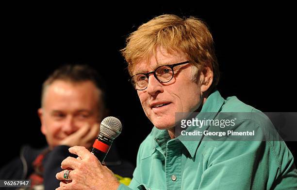 Sundance Institute President and Founder Robert Redford speaks at "The Shock Doctrine" screening at Eccles Center Theatre during the 2010 Sundance...