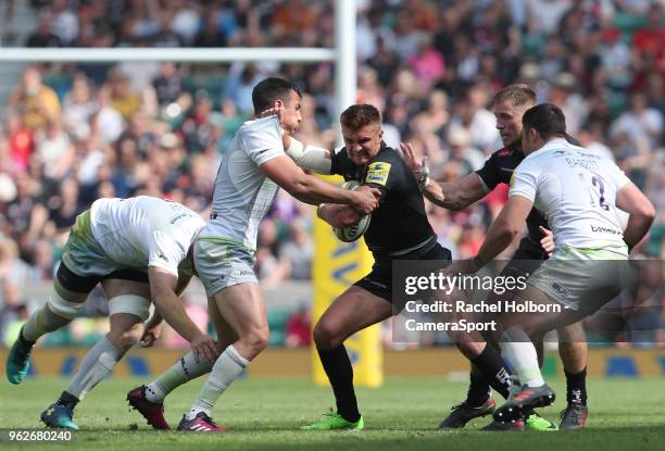 Exeter Chiefs' Henry Slade during the Aviva Premiership Final between Exeter Chiefs and Saracens at Twickenham Stadium on May 26, 2018 in London,...