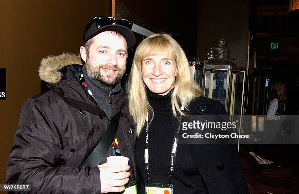 Patrick Hubley and Sarah Pearce attend the Alfred P Sloan Foundation Reception during the 2010 Sundance Film Festival at Filmmaker Lodge on January...