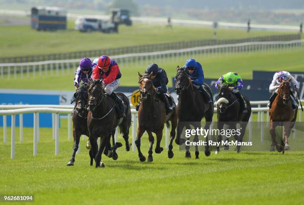 Kildare , Ireland - 26 May 2018; Romanised, with Shane Foley up, second from left, on their way to winning the Tattersalls Irish 2,000 Guineas Group...