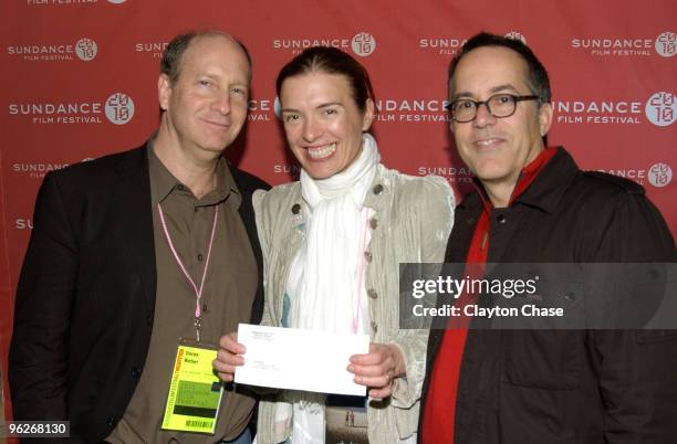 Doron Weber, Diane Bell and Sundance Film Festival Director John Cooper attend the Alfred P Sloan Foundation Reception during the 2010 Sundance Film...