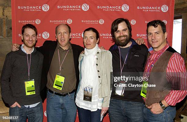 Rob Meyer, Doron Weber, Diane Bell, Braden King and Paul Sereno attend the Alfred P Sloan Foundation Reception during the 2010 Sundance Film Festival...