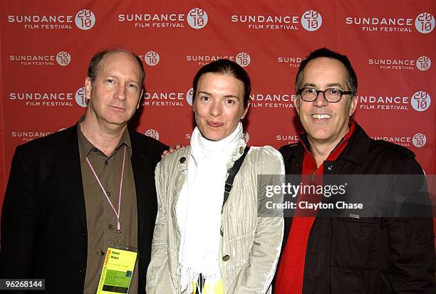 Doron Weber, Diane Bell and Sundance Film Festival Director John Cooper attend the Alfred P Sloan Foundation Reception during the 2010 Sundance Film...