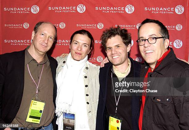 Doron Weber, Diane Bell, John Neir and Sundance Film Festival Director John Cooper attend the Alfred P Sloan Foundation Reception during the 2010...