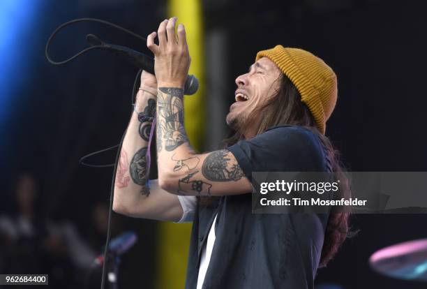 Brandon Boyd of Incubus performs during the 2018 BottleRock Napa Valley at Napa Valley Expo on May 25, 2018 in Napa, California.