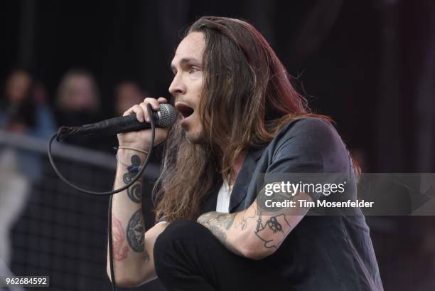 Brandon Boyd of Incubus performs during the 2018 BottleRock Napa Valley at Napa Valley Expo on May 25, 2018 in Napa, California.